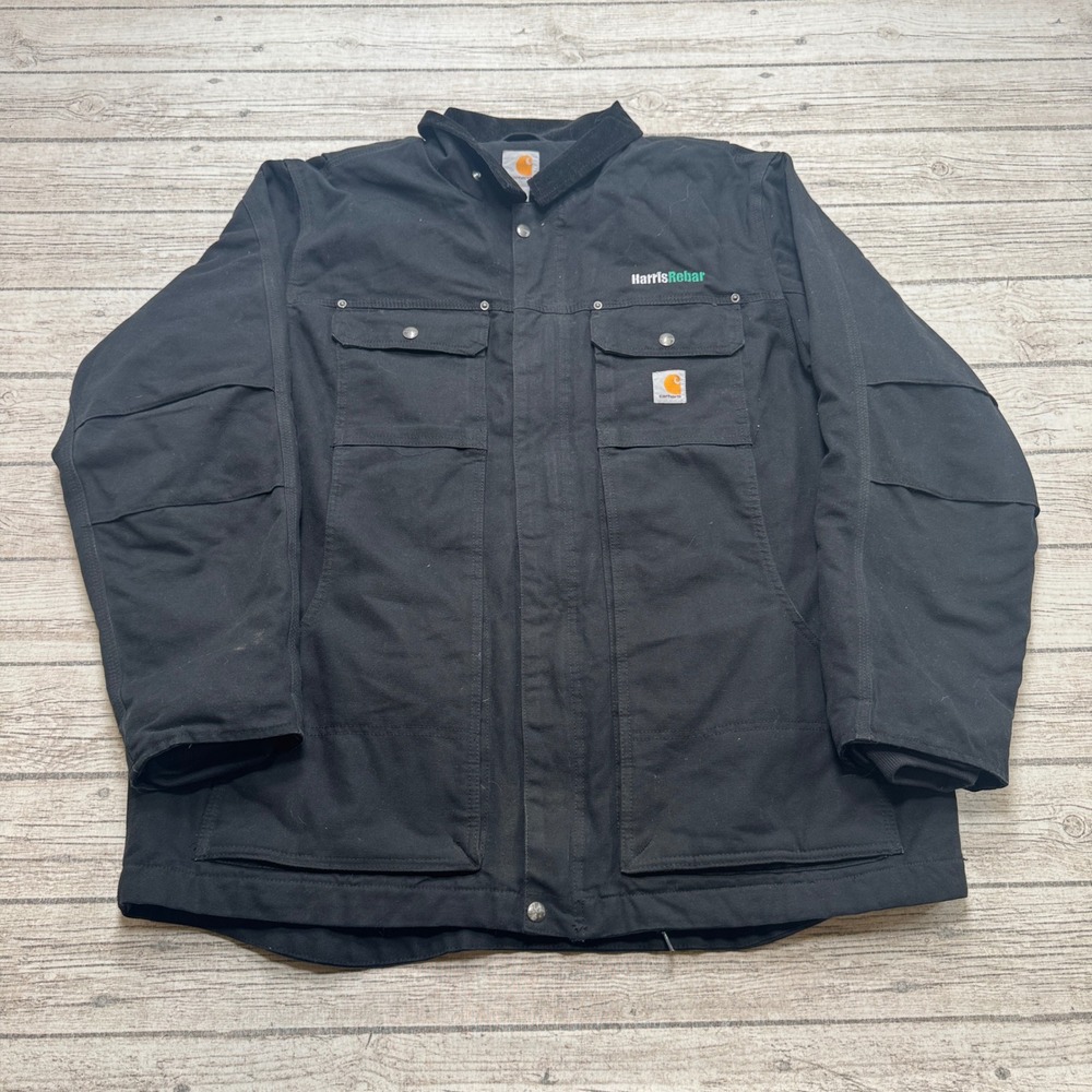 Carhartt Jacket Men's XL Black Full Swing Armstrong Duck Canvas Workwear Utility